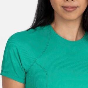 Green Ribbed Athletic Spyder Women's Top